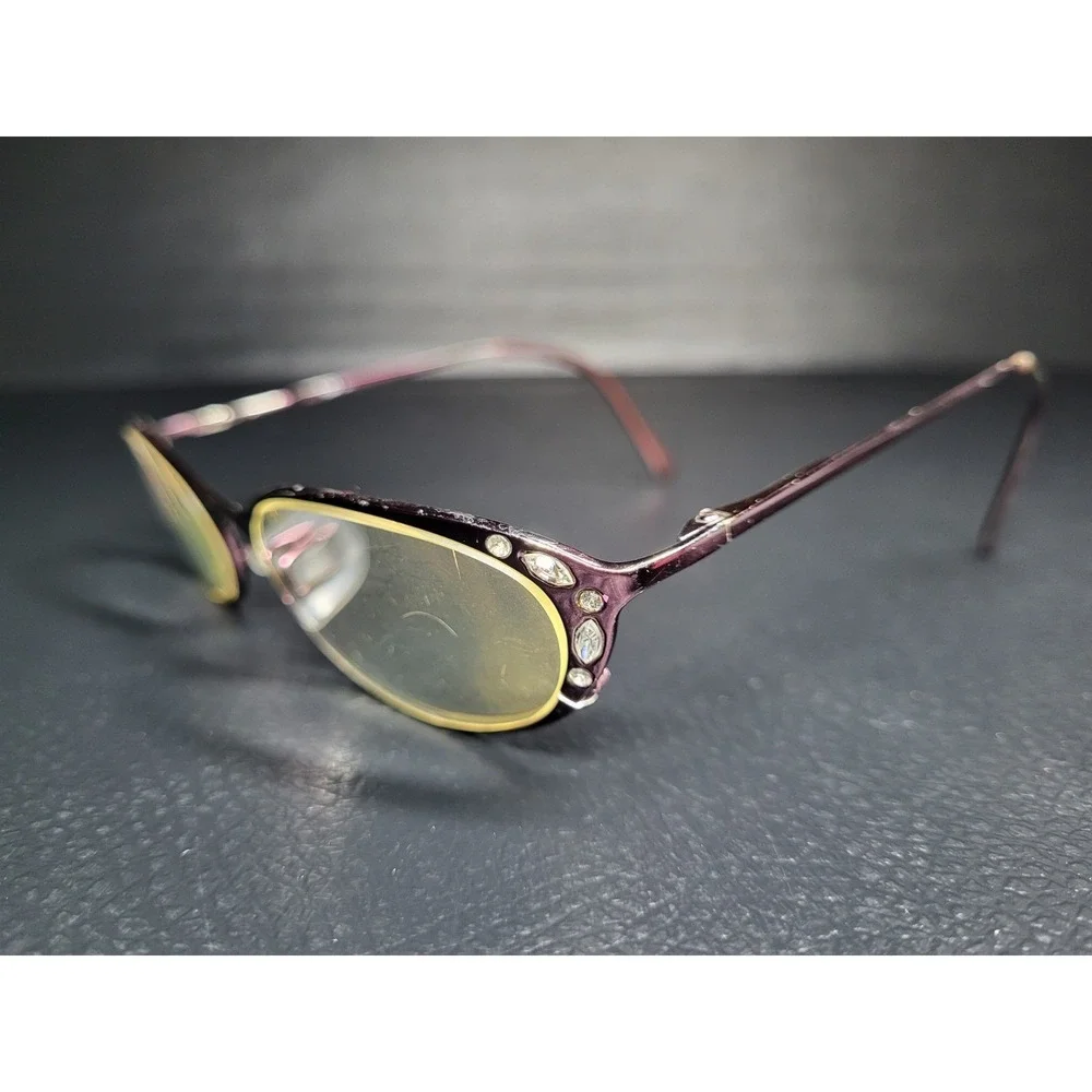 Tura MOD 851 Women Oval Crystals Purple Gray glasses‎ Not Sure Of Prescription